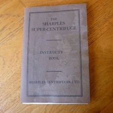 Sharples Super Centrifuge Instruction Book Vintage Original POOR CONDITION READ