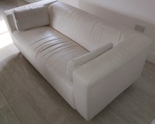 IKEA KLIPPAN SOFA WHITE FAUX-LEATHER