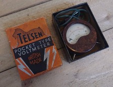 BRITISH MADE TELSEN BAKELITE POCKET VOLTMETER VOLT METER & MILLIAMMETER 