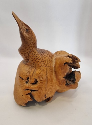 Vintage hand carved burl wood - burl,
