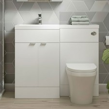 Hudson Reed Fusion LH Combination Unit 500mm WC Unit 1000mm Gloss White