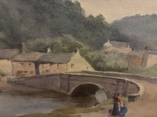 A Watercolour?  Oil Landscape Painting .? Ludlow/ Shropshire. Vintage/ Antique