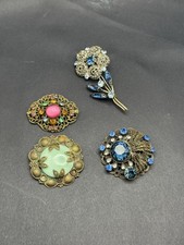 Job Lot Vintage Antique Czech Brooch Jewelery A/f Spare Repair Harvest