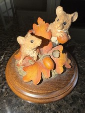 Wood Mouse Pair Hand Carved