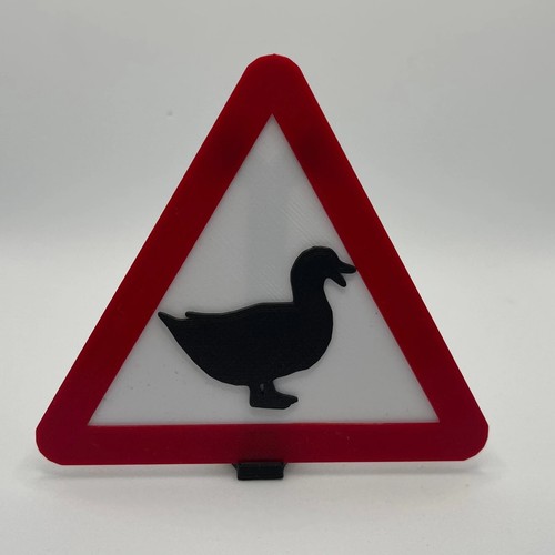 Duck sign caution - duck, small