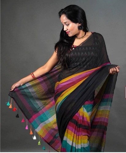 New rainbow cotton saree - rainbow,