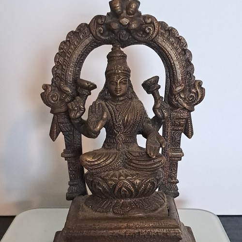 Vintage brass lakshmi statue - brass,