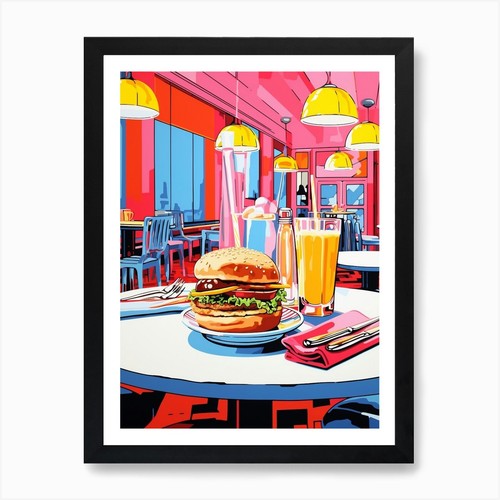 Pop art american diner - american,