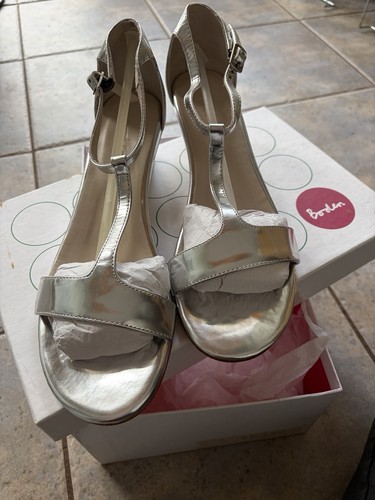 Boden silver leather - leather, sandal