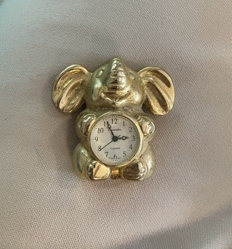 Brass mini elephant - elephant, clock