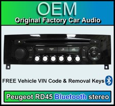 Peugeot RCZ Bluetooth car stereo, Peugeot RD45 L5FA04 radio + Vin Code