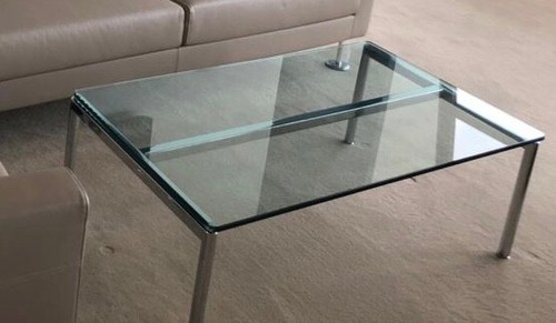 Silver glass coffee table ex - glass,