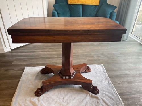 Antique folding card - folding, table