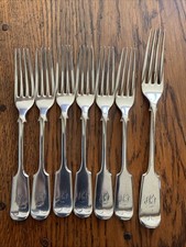 6 Antique Silver Plated Fiddle