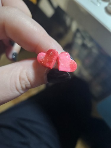 Polymer clay heart earrings - heart,