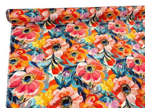 Big flower cotton fabric - cotton,
