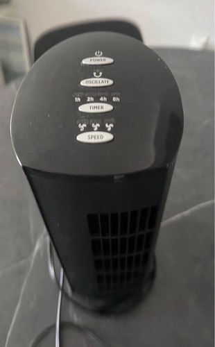 Black tower fan - tower, fan,