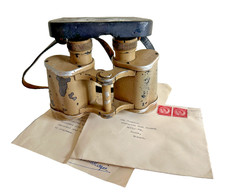 WW2 GERMAN DAK BINOCULARS, COMPLETE WITH STRAP & LENS COVERS, + LETTER, PHOTO.