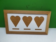 Tesco Triple Heart Multi Aperture Solid Oak Photo Frame