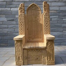 Medieval Carved Wooden Throne