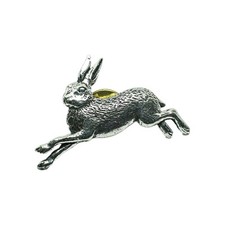 Hare Pin Badge Pewter Brooch