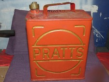 VINTAGE 2 GALLON PETROL CAN PRATTS WITH ORIGINAL CAP  PETROLANIA AUTOMOBILIA