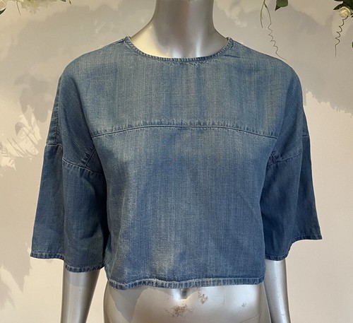 Native youth top denim crop - youth,