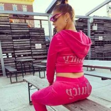 Ladies Y2K Juicy Logo Couture Tracksuit 2-piece Set Sport Suit Velvet Jogging