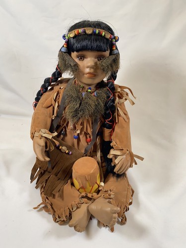 Native american doll seated - native,