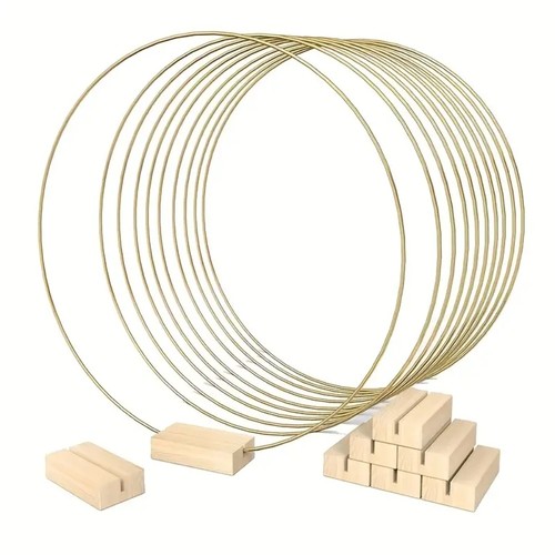 Gold metal flowers hoops round - metal,