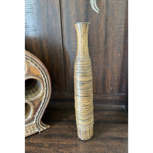 Vintage bamboo style vase - bamboo,