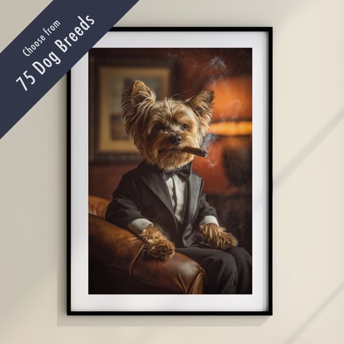 Funny dog smoking cigar - smoking,