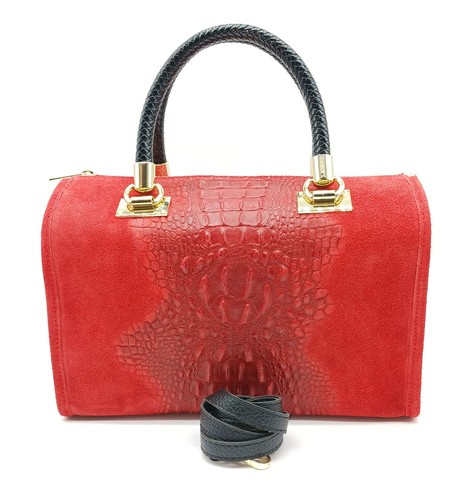 Red croc embossed - red,