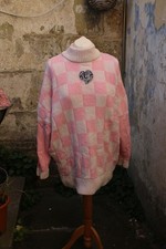 Rare Little Sunny Bite Pink & White One Size Sweater With Pockets