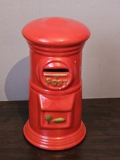 Red Post Box Letter Box Moneybox. Ceramic Piggy Bank Post Box Shaped *212*