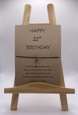 Wish Bracelet 'Happy 21st Birthday' Card, Friendship, Cute  Key Charm!