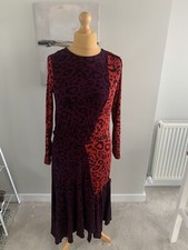 Studio by Preen mixed media leopard burgundy red dress