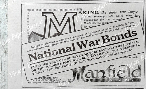 Manfield sons shoes - shoes, ww1