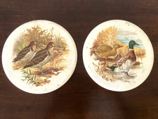 Two circular ceramic tiles