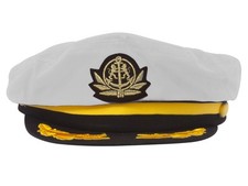 Adjustable Captain Hat-White