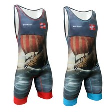 Men's NORWAY Wrestling Singlet Suit Berkner UWW Representative