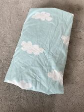 IKEA 100% Cotton Baby Cot Fitted Mattress Sheet Cover Blue White Fluffy Clouds