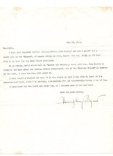 HUMPHREY BOGART Signed Letter to His Fan Club 1942 / Autographed RR Auction COA