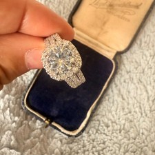 Art Deco vintage ring silver diamond rings ladies 1920s style dress