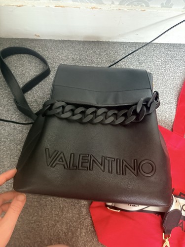 Valentino black faux leather - black,