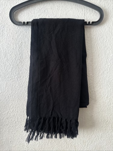 Womens black wool blend shawl - wool,