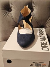 DREAM PAIRS Women's Pumps Closed Pointed Toe Kitten Heels UK Size 8