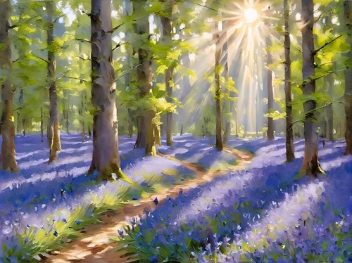 Bluebell woodland forest - bluebell,