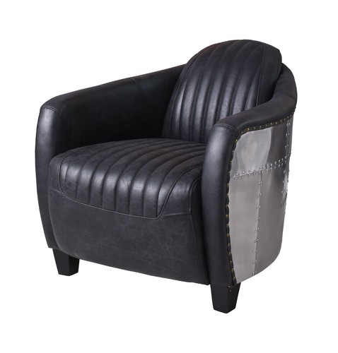 Real leather club chair - club,