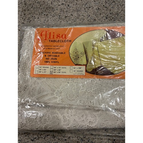 Alisa tablecloth white vinyl - alisa,